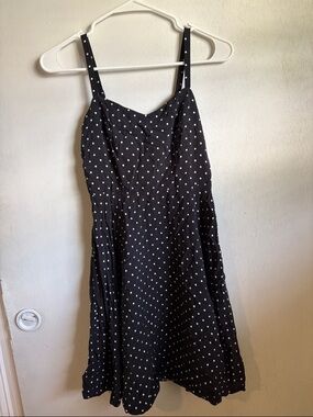 Old Navy Black Polka Dot Midi Dress